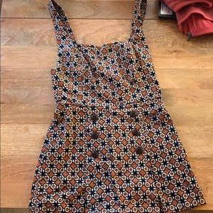 Orange & Blue Textured Romper